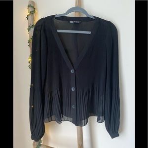 Zara Deep-Vneck Blouse